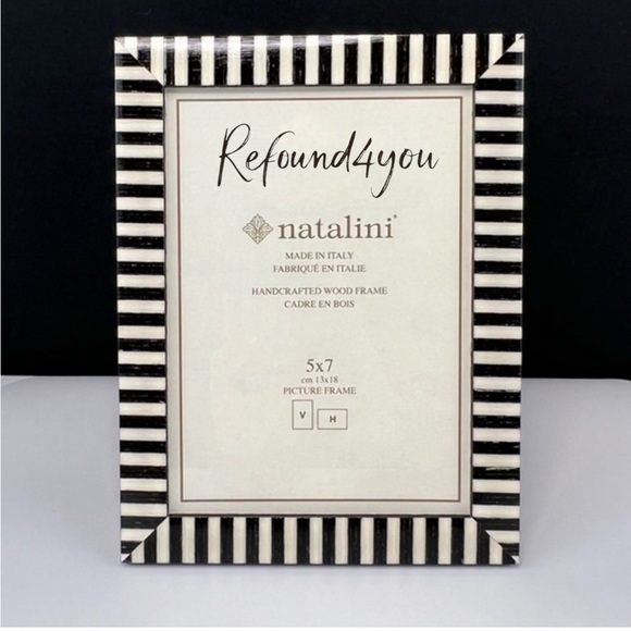 Natalini Other - Natalini - ‘Black stripes’ wood picture frame. 5” x 7”. NWT.